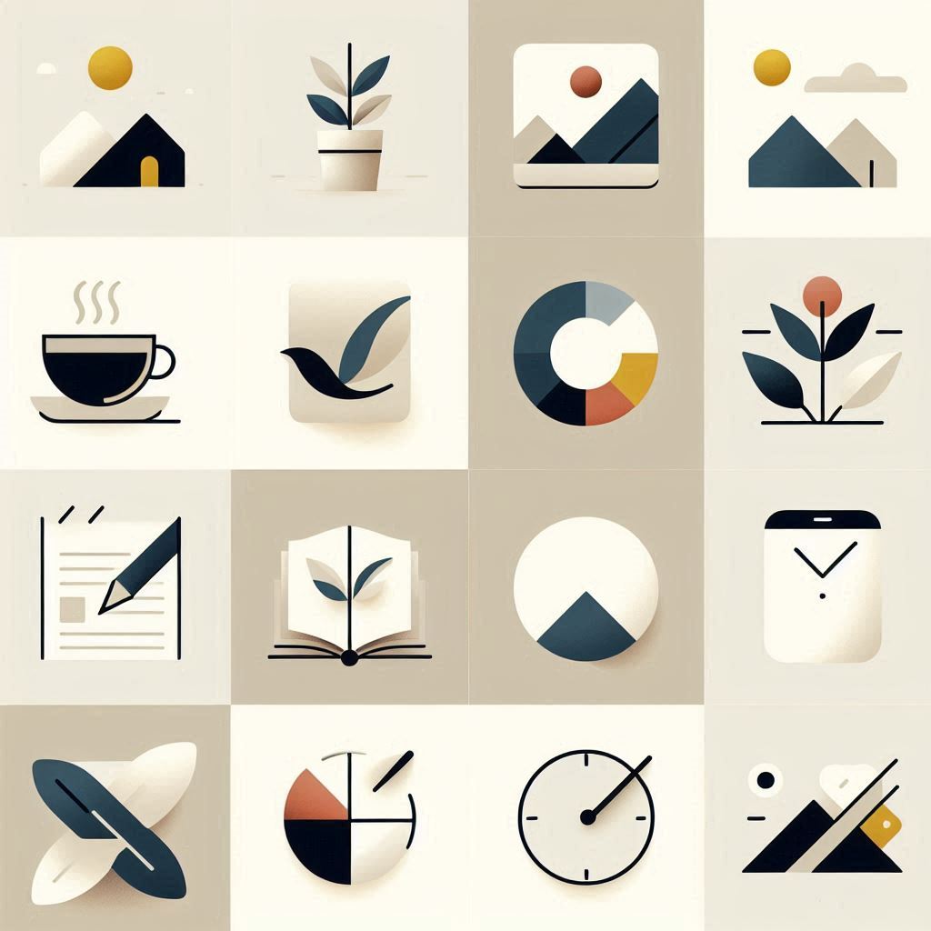 минимализм для нейросети, примеры стильных иконок